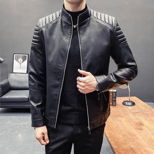 Herren Lederjacke mit sportlichem Design und modischen Details Echoarchiv