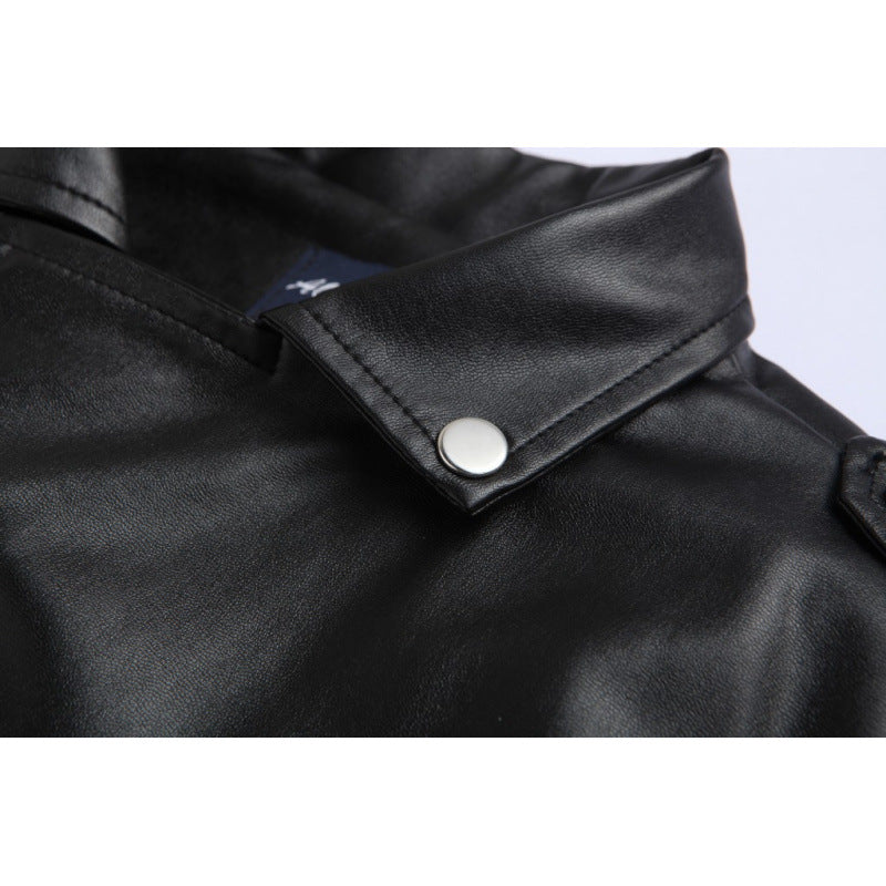 Herren Biker-Lederjacke mit asymmetrischem Reißverschluss und funktionalen Taschen Echoarchiv