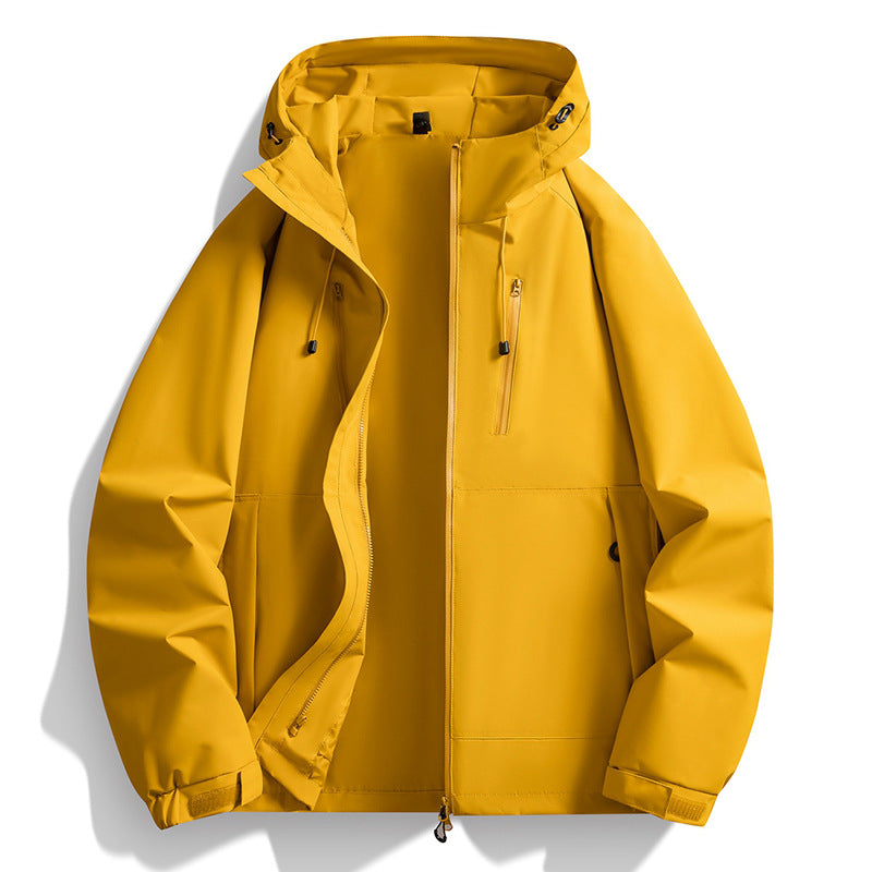Herren Softshelljacke mit Kapuze, winddichter Außenlage, verstellbarem Saum & Reißverschluss-Taschen Echo Archiv