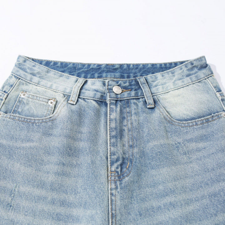 Damen Hoher Bund weit geschnittene gerade Jeans aus Vintage-Denim Echo Archiv