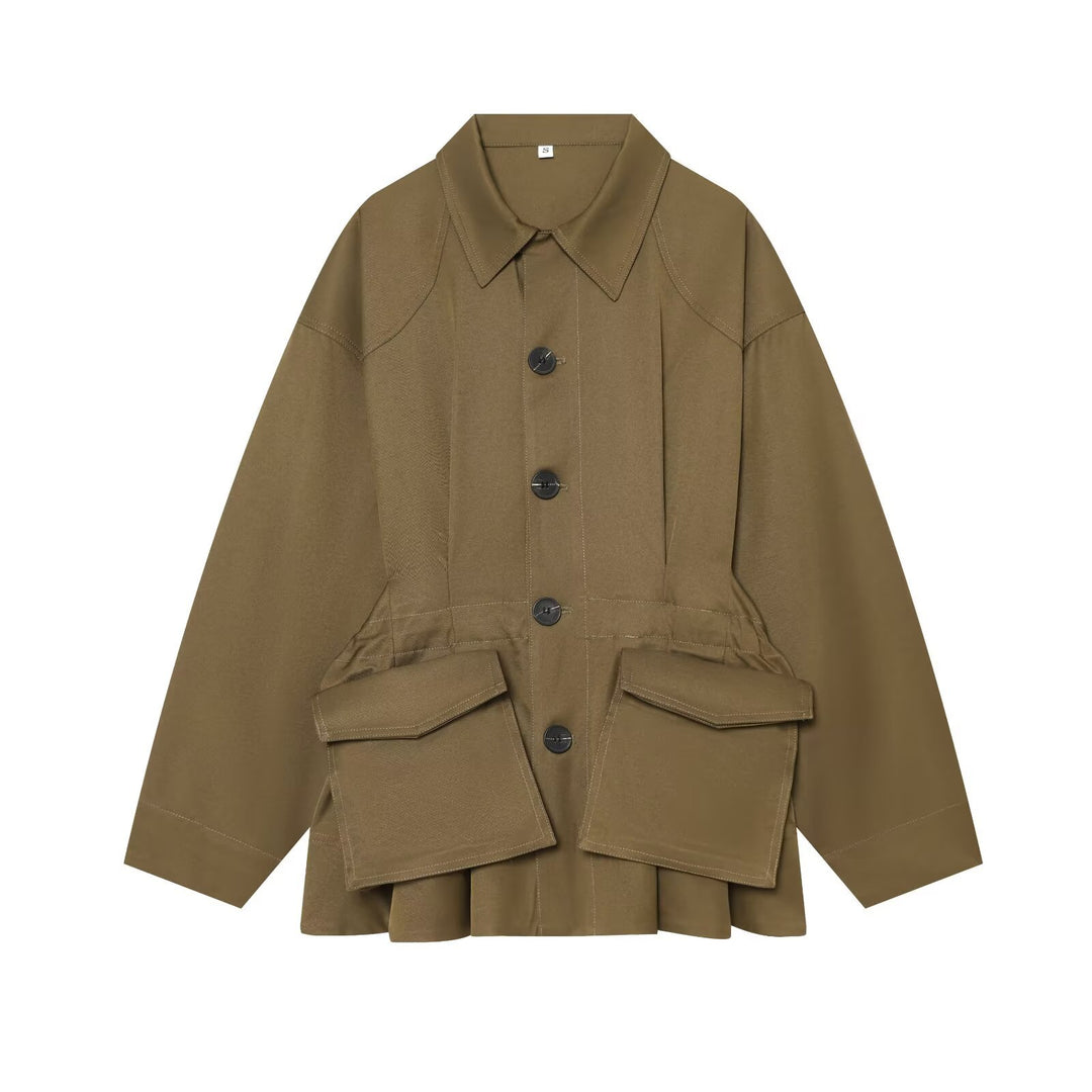 Damen Oversize-Utility-Jacke mit großen Klappentaschen und Tunnelzug Echo Archiv
