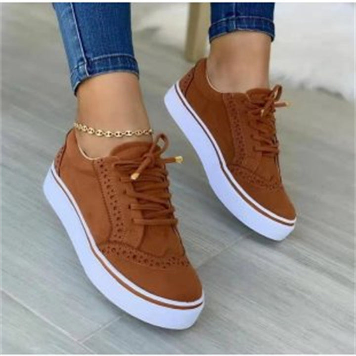 Damen Schnürer-Plateau-Sneaker im Brogue-Stil mit Komfortfußbett Echo Archiv