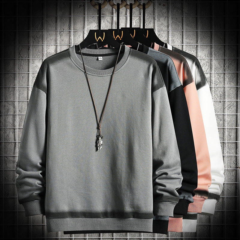 Herren Oversize-Sweatshirt mit Rundhals, kontrastiertem Spray‑Effekt und geripptem Saum – Marzano