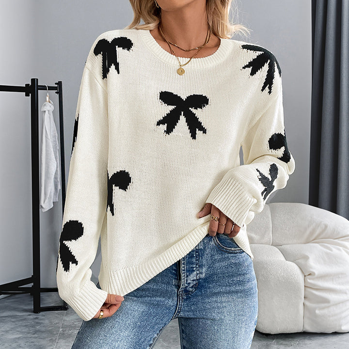 Damen Modischer Pullover mit Schleifenmuster Echo Archiv