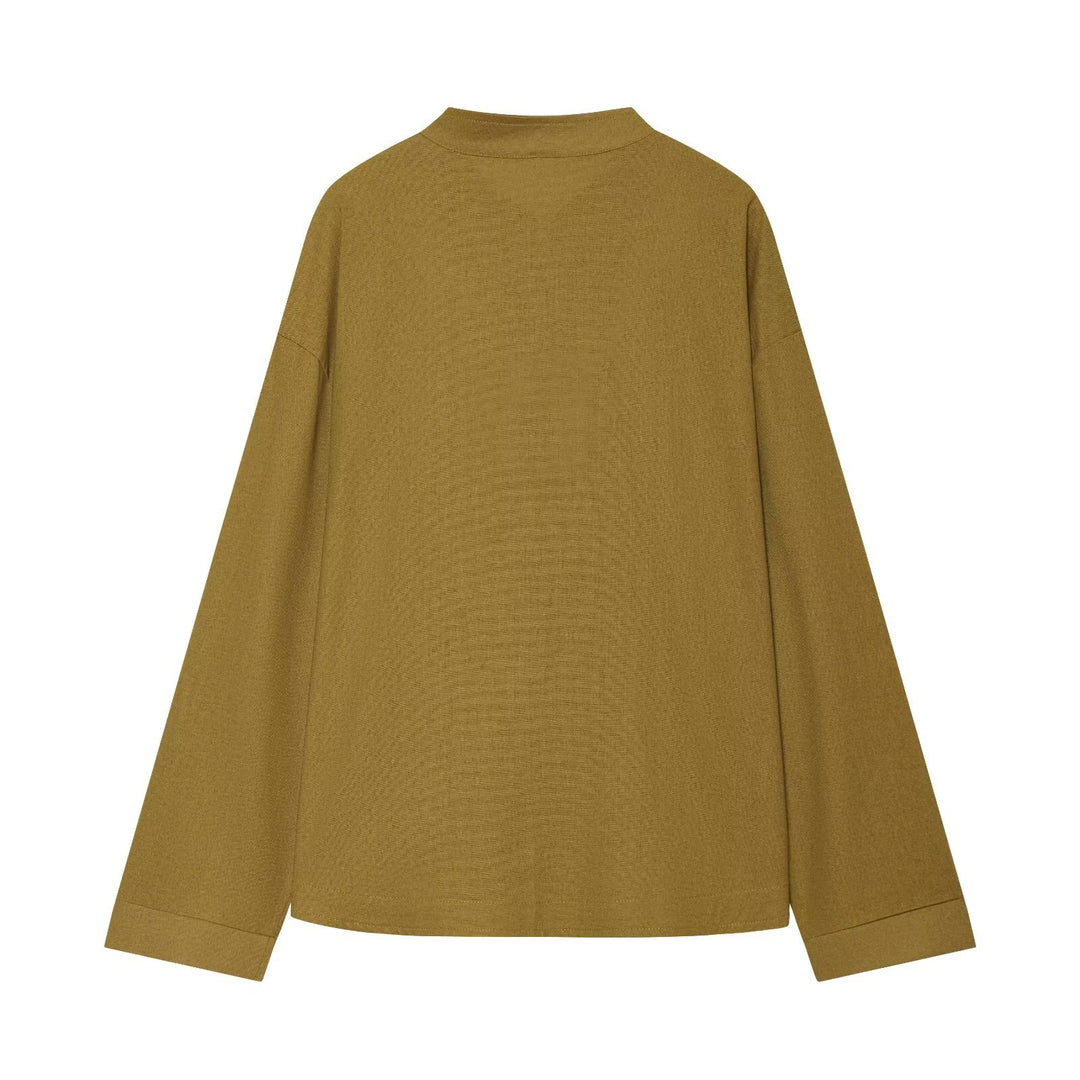 Damen Zweiteiliges Ensemble mit locker geschnittener Knotenjacke und weiter Hochgeschnittener Hose Echo Archiv