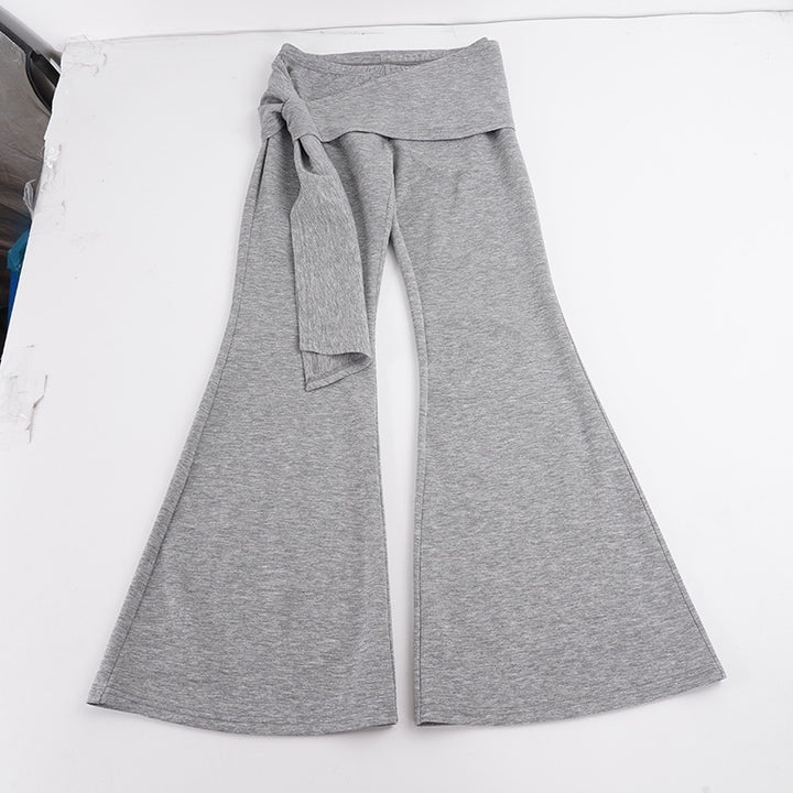 Damen Flair-Loungehose mit Wickelbund, Bindeschal und weitem Schlag Echo Archiv