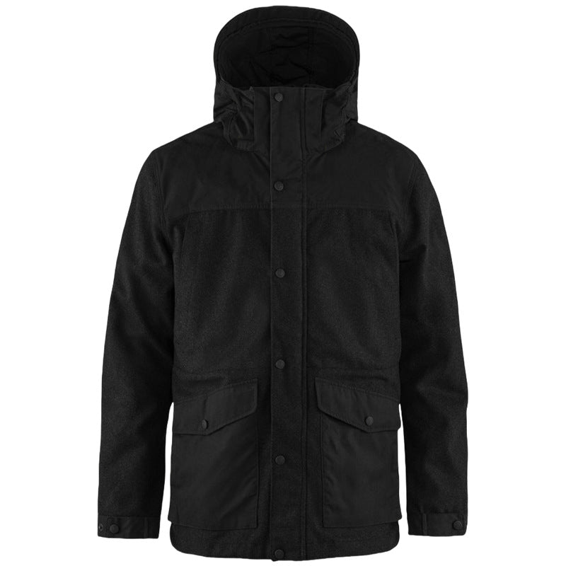 Herren funktionale Winterjacke mit abnehmbarem Kapuzenkragen und großen Taschen Echoarchiv