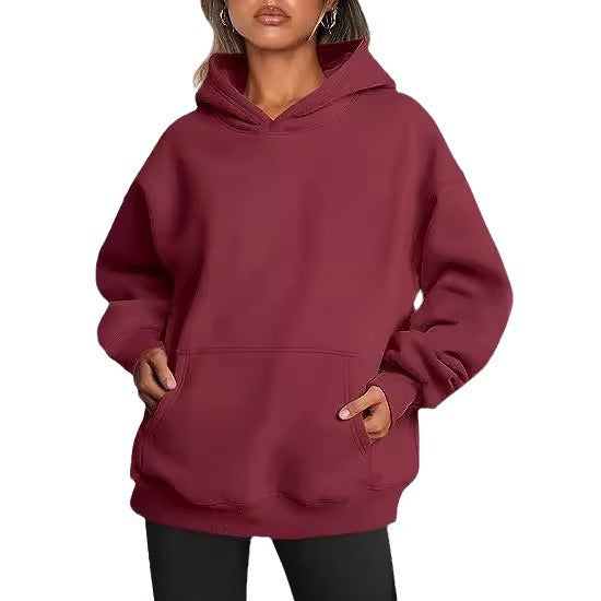 Damen nan Oversize Kapuzenpullover aus weicher Baumwollmischung mit Kängurutasche Echo Archiv