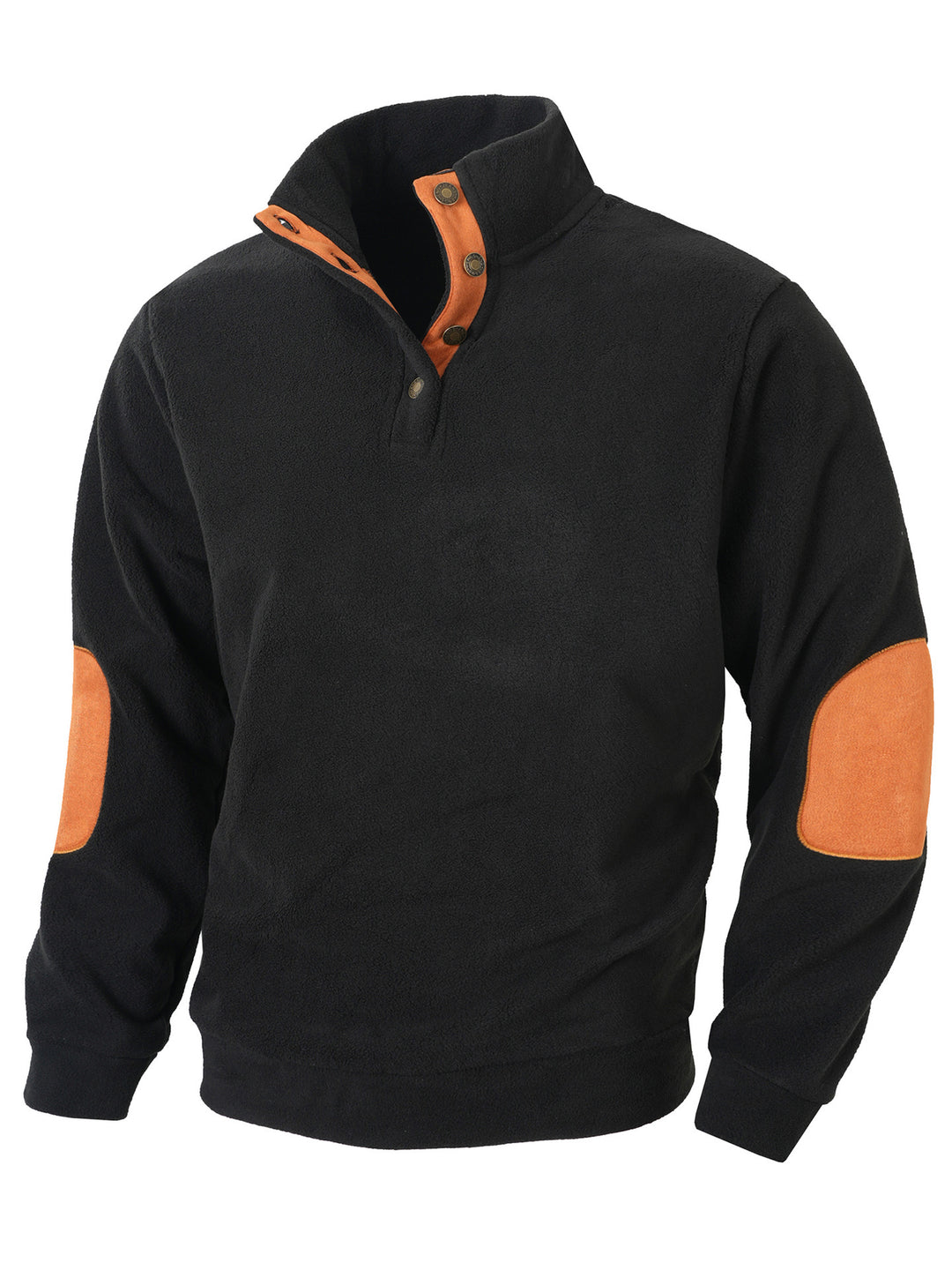 Herren Fleece Pullover mit modischem Stehkragen und Kontrastdetails Echoarchiv