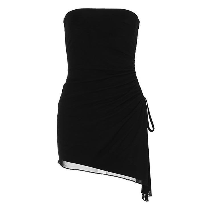 Damen Off-Shoulder Mini-Kleid mit asymmetrischem Saum und Raffung Echo Archiv