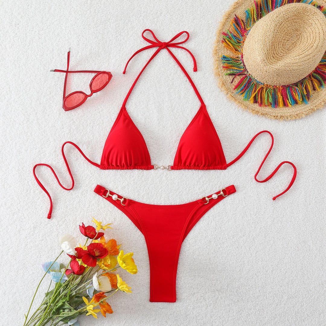Damen Bikini-Set mit verstellbaren Trägern und modischen Ringdetails Echo Archiv