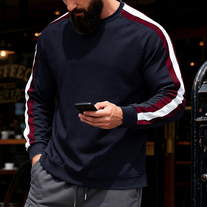 Herren sportlicher Sweatshirt mit Raglanärmeln und dekorativen Streifen Echoarchiv