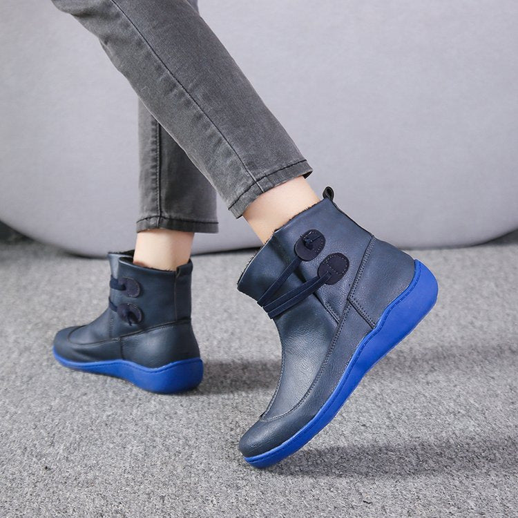 Damen elegante knöchelhohe Komfort-Stiefelette mit doppeltem Riemenverschluss und flexibler Leichtsohle Echo Archiv