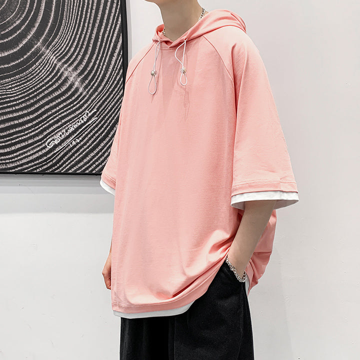 Herren Oversize T-Shirt mit Kapuze und atmungsaktiven Eigenschaften Echoarchiv