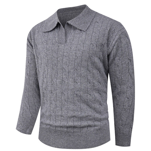 Herren eleganter Strickpullover mit modernem Zopfmuster Echoarchiv
