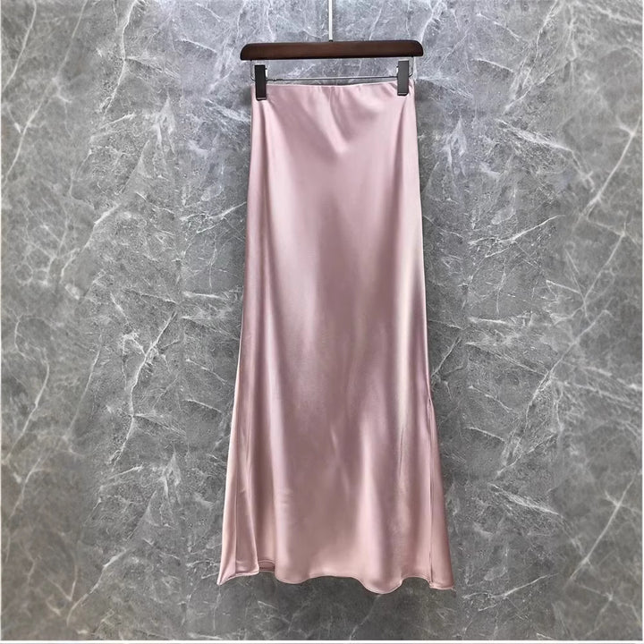 Damen Eleganter Midi-Rock aus hochwertigem Satin Echoarchiv