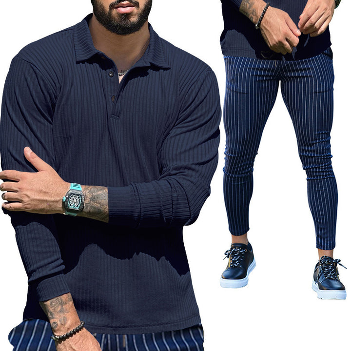 Herren Langarmshirt mit strukturiertem Design und sportlichem Schnitt Echoarchiv