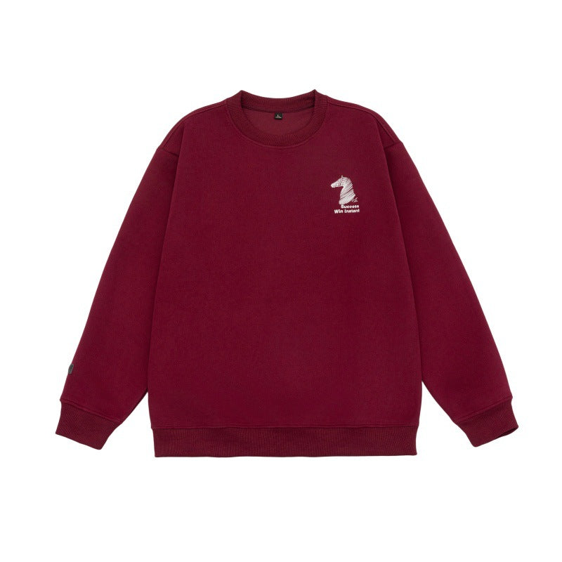 Unisex Oversize‑Sweatshirt mit gesticktem Schachritter‑Logo und gerippten Bündchen Echoarchiv