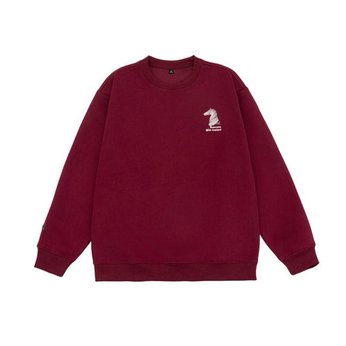 Unisex Oversize‑Sweatshirt mit gesticktem Schachritter‑Logo und gerippten Bündchen Echoarchiv