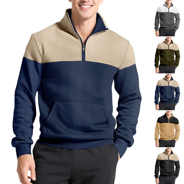 Herren trendiger Stehkragen-Fleece-Pullover Echoarchiv