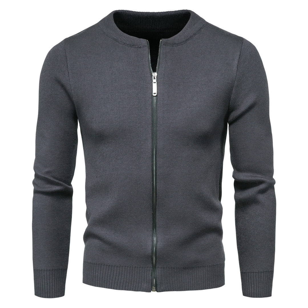 Herren stylische Strickjacke mit modernem Zipper und hohem Kragen Echoarchiv
