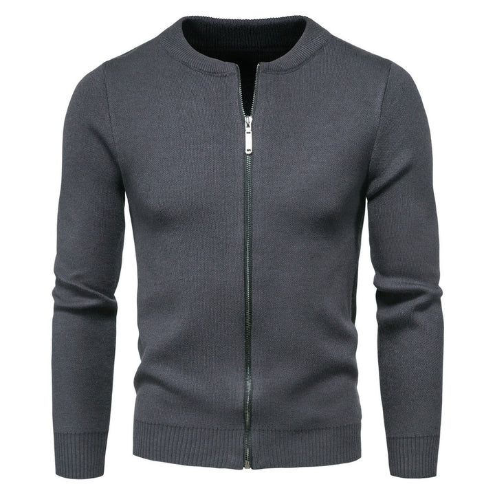 Herren stylische Strickjacke mit modernem Zipper und hohem Kragen Echoarchiv