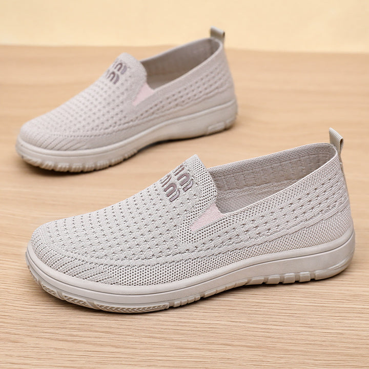 Damen nan nahtloser Strick-Slipper mit elastischem Einstieg und orthopädischer Memory-Fußbett-Stütze Echo Archiv
