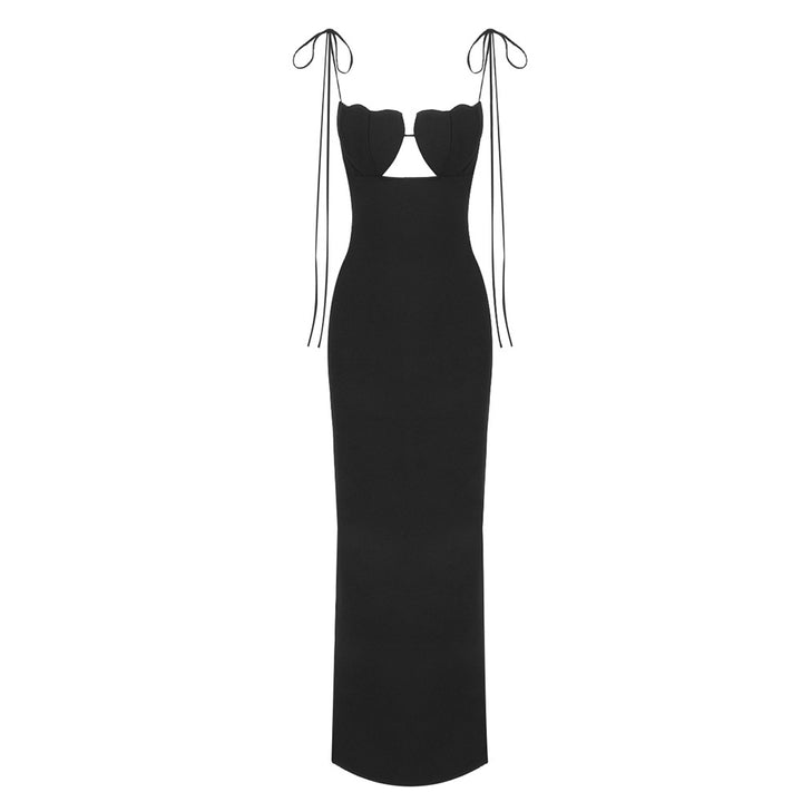 Damen Maxikleid mit abnehmbaren Trägern und herzförmigem Dekolleté Echo Archiv