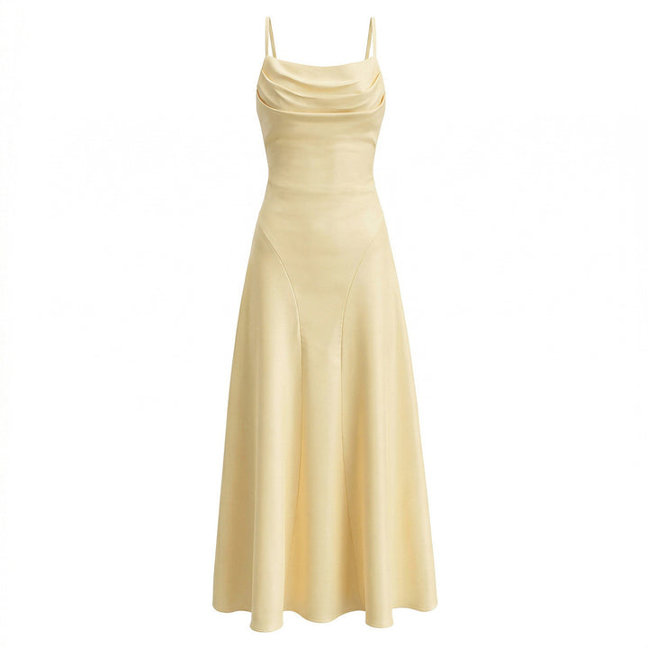 Damen Maxikleid mit eleganter Drapierung und feinem Satin-Finish Echo Archiv