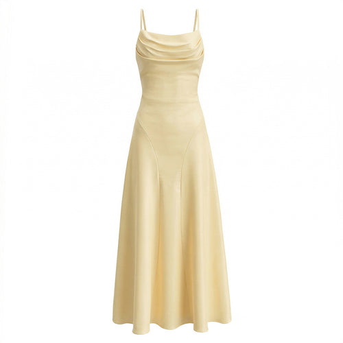 Damen Maxikleid mit eleganter Drapierung und feinem Satin-Finish Echo Archiv