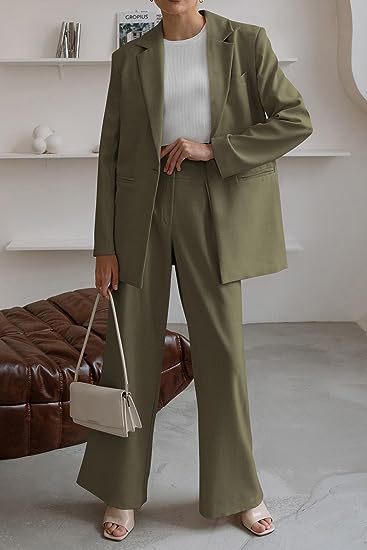 Damen Zweiteiliges Oversize-Blazer- und High‑Waist‑Weitbein‑Hosen‑Set – Valéne