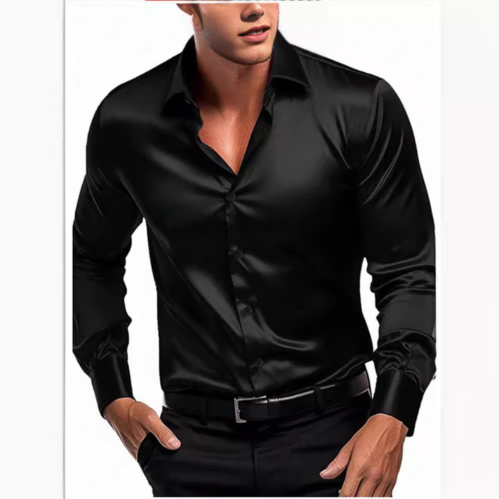 Herren elegantes Hemd aus seidig-glattem Material Echoarchiv