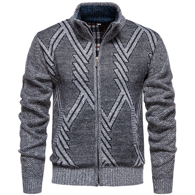 Herren Strickjacke mit strukturiertem Zopfmuster und praktischen Taschen Echoarchiv
