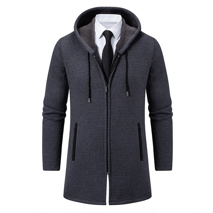 Herren urbane Kombination aus eleganter Jacke mit Kapuze und schickem Reißverschluss Echoarchiv