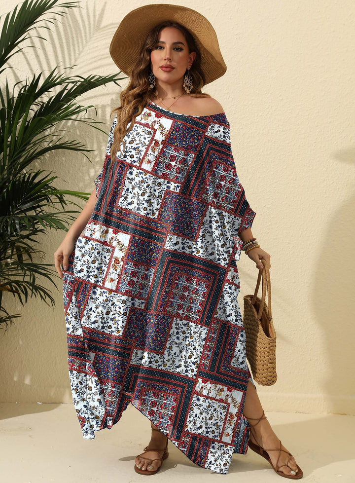 Damen luftiges Maxikleid mit farbenfrohem Patchwork-Design Echo Archiv