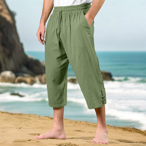 Herren lässige Capri-Hose mit verstellbarem Bund und praktischen Seitentaschen Echoarchiv