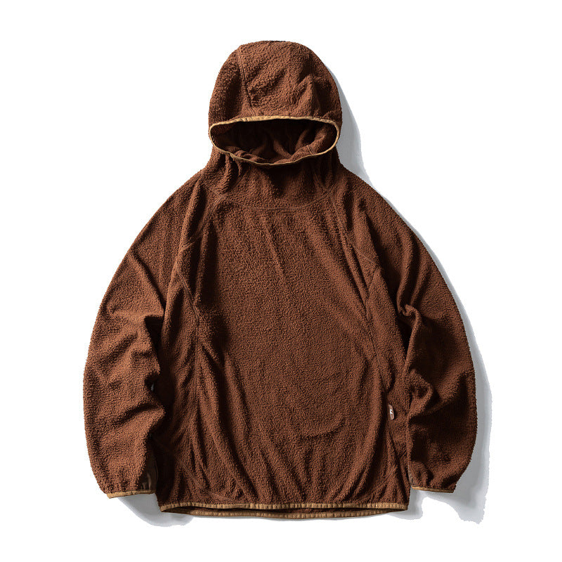 Unisex Fleece-Hoodie im Oversize mit Teddyfleece, hochschließendem Kragen und elastischem Saum Echoarchiv