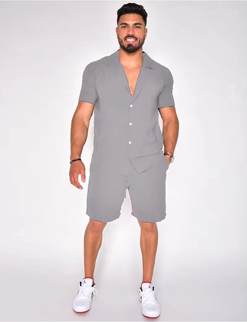 Herren Kurzarm Button-Down Hemd Set Echoarchiv