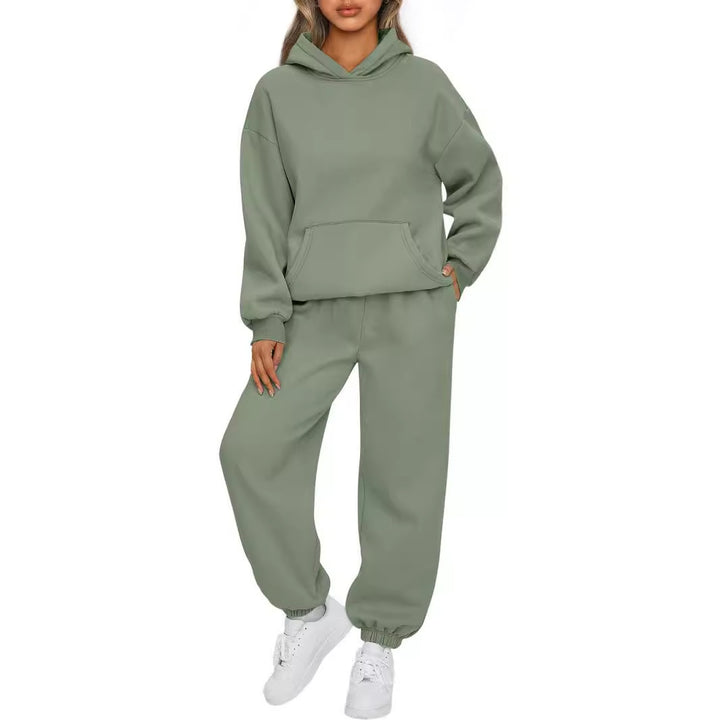 Damen nan Relaxed Loungewear-Set mit Kapuzenpullover und hochgeschnittener Jogginghose aus weichem Baumwollfleece Echo Archiv