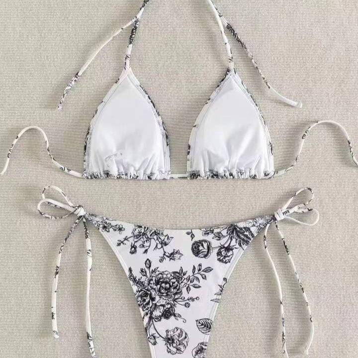 Damen Elegantes Triangel-Bikini-Set mit herausnehmbaren Polstern Echo Archiv