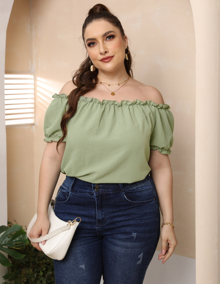 Damen Off-Shoulder Oberteil mit Volant Echo Archiv