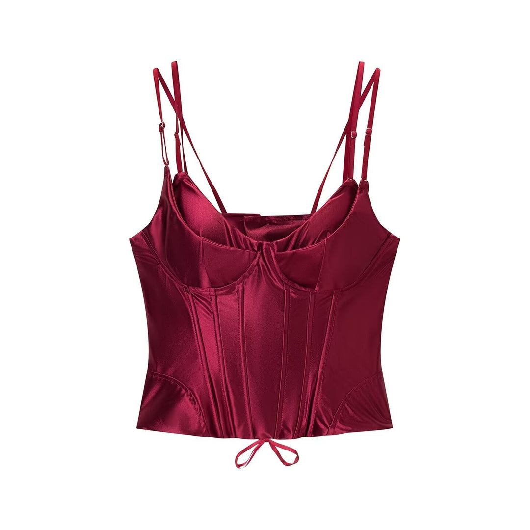 Damen Corsagenoberteil mit luxuriösem Satin-Finish und verstellbaren Trägern Echo Archiv