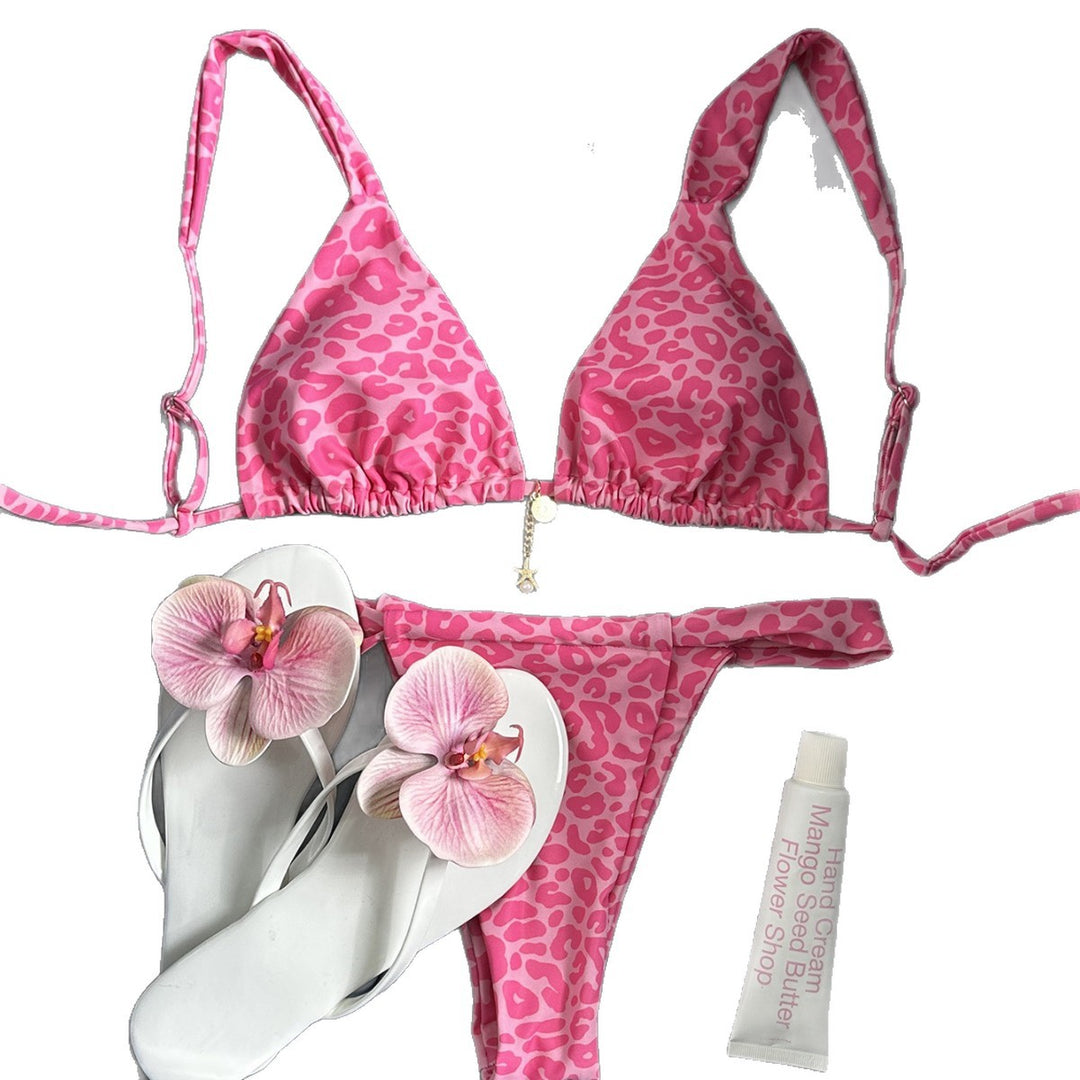 Damen Triangel-Bikini mit Leo-Design und verstellbaren Trägern Echo Archiv