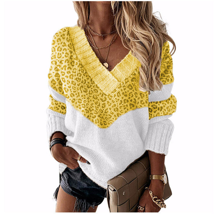 Damen nan V-Ausschnitt Strickpullover mit Chevron-Muster und Oversize-Schnitt Echo Archiv