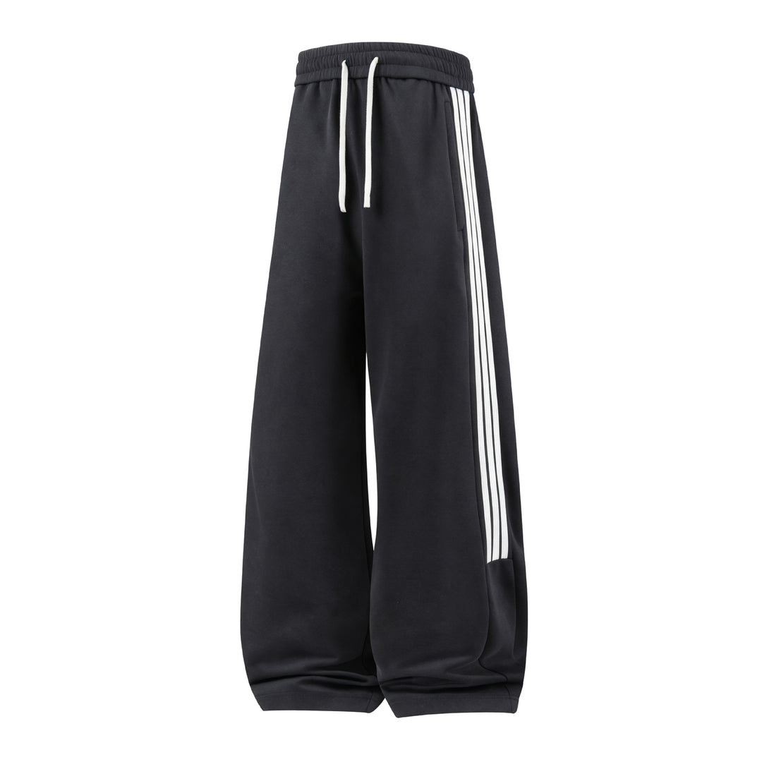 Damen Weite High-Waist Jogginghose mit markanten Seitenstreifen & Kordelzug Echoarchiv