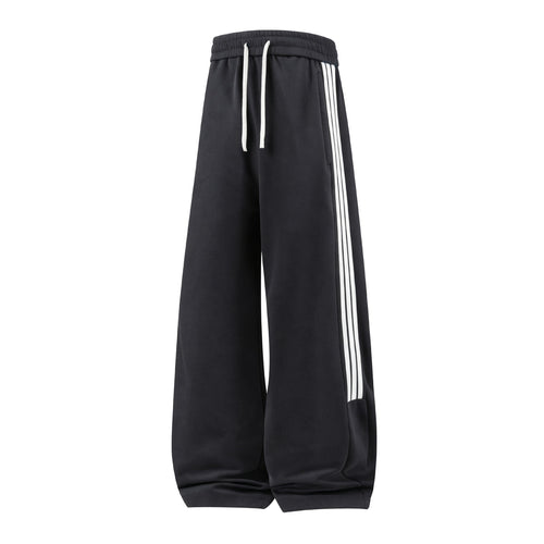 Damen Weite High-Waist Jogginghose mit markanten Seitenstreifen & Kordelzug Echoarchiv