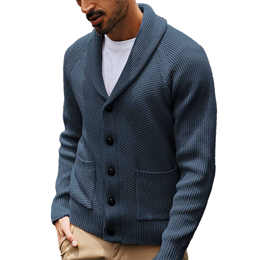Herren Strickjacke mit Schalkragen und Taschen Echoarchiv