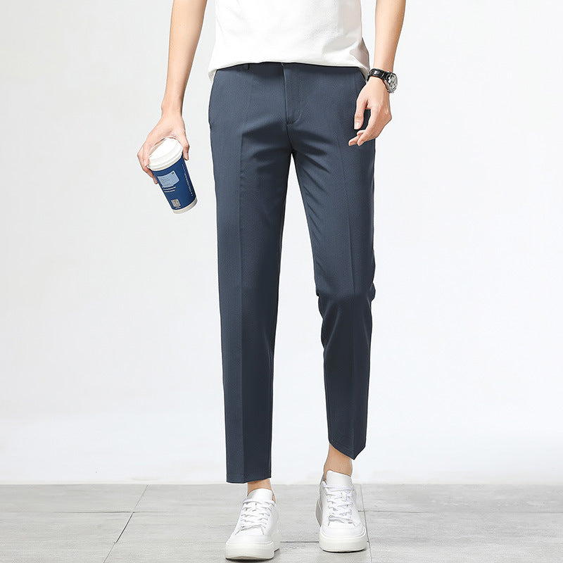Herren bequeme Chinohose mit schmalem Schnitt und elastischem Bund Echoarchiv