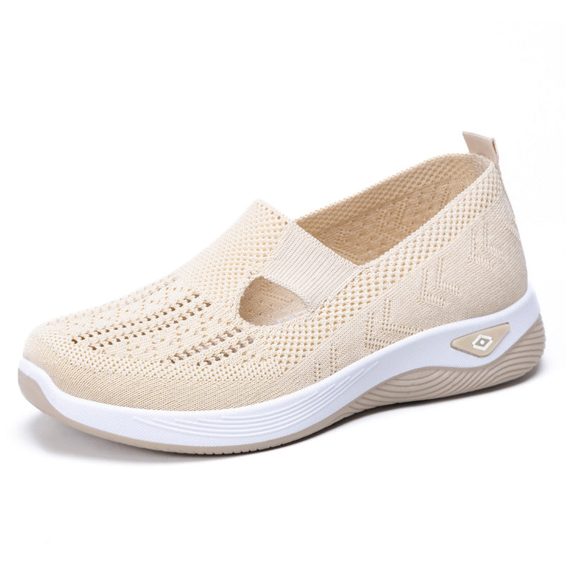 Damen nan leichte atmungsaktive Slip-On Sneaker mit elastischem Strickoberteil und orthopädischer Komfortsohle Echo Archiv