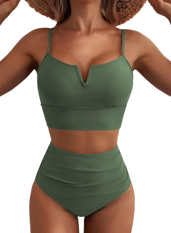 Damen Hochtailliertes Bikini-Set mit modernem V-Ausschnitt und angenehmer Passform Echo Archiv